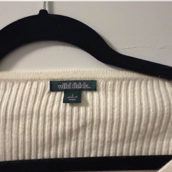 Wild Fable Cream Ribbed Cardigan - Picture 3 of 4